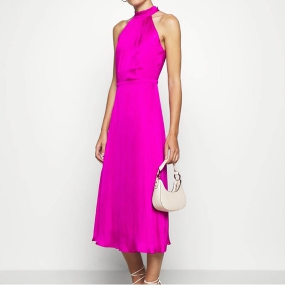 Banana Republic Dresses & Skirts - Banana Republic Halter Fit & Flare Dress Fuschia Hot Pink Magenta NEW! SZ14